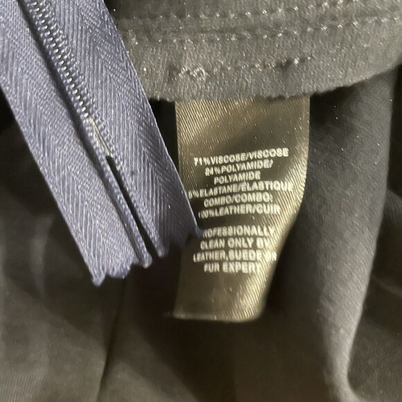 Lafayette 148 Gramercy Pants Navy Acclaimed Stretch Suede‎ Panel Knit Size 8 - Picture 5 of 9